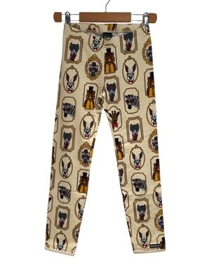 VILLERVALLA beige animal print leggings - size 128 (7-8)